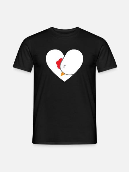 Hühnerherz-Design für Hühnerfans - Männer T-Shirt - Schwarz