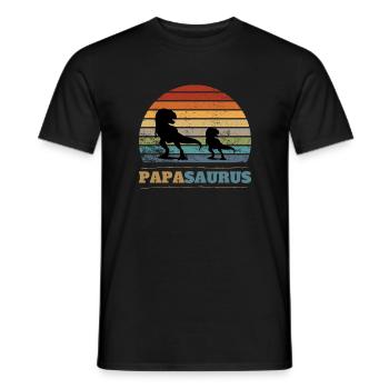 Papa Saurus Vatertag Geburtstag Dino Papasaurus - Männer T-Shirt - Schwarz - Vorne - AI Model Male 178 light (178cm)