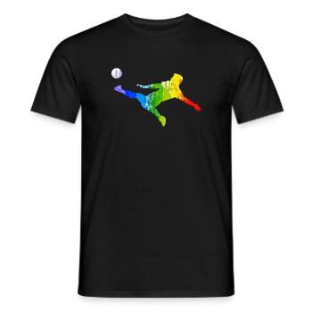 Footballeurs colorés - T-shirt homme - noir - Devant - AI Model Male 178 light (178cm)