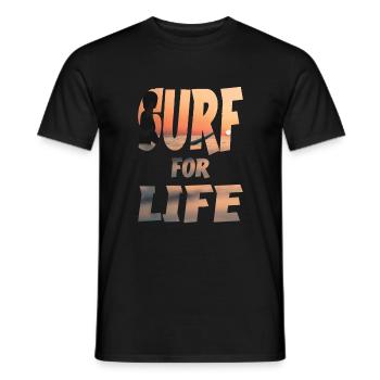 surf for life - Männer T-Shirt - Schwarz - Vorne - AI Model Male 178 light (178cm)