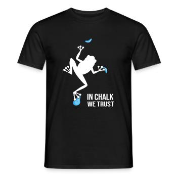 BOULDERING BOULDERING ROCKS BOULDER IN CHALK WE TRUST - Men's T-Shirt - black - Front - AI Model Male 178 light (178cm)