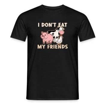 Friends of Chicken Pig Cow Design für Veganer - Männer T-Shirt - Schwarz - Vorne - AI Model Male 178 light (178cm)