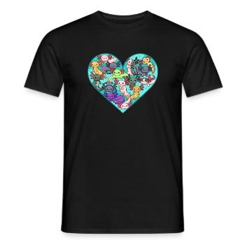 Alle Arten von Axolotls Design für Axolotl Fans - Männer T-Shirt - Schwarz - Vorne - AI Model Male 178 light (178cm)