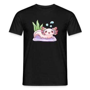 Underwater Chalk Design for Axolotl Lovers - Men's T-Shirt - black - Front - AI Model Male 178 light (178cm)