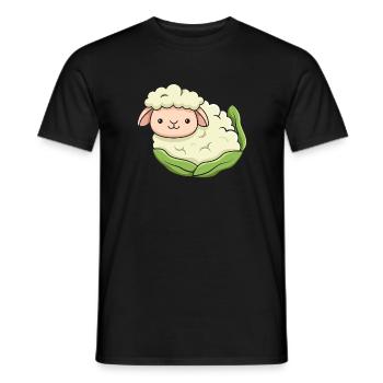 Sheep Cauliflower Design for Sheep Lovers - Men's T-Shirt - black - Front - AI Model Male 178 light (178cm)