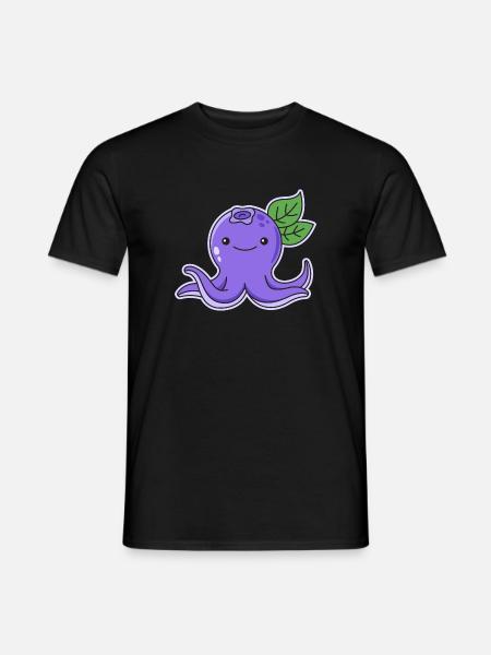 Conception de bleuet pieuvre pour les amateurs de kraken - T-shirt homme - noir
