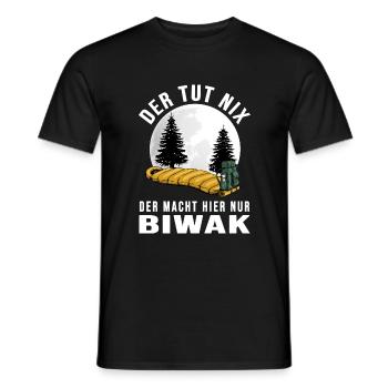 biwak bushcraft wildcamping survival adventure - Männer T-Shirt - Schwarz - Vorne - AI Model Male 178 light (178cm)