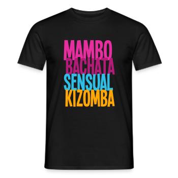 Mambo Bachata Kizomba Sensuelle - Chemises de nuit - T-shirt homme - noir - Devant - AI Model Male 178 light (178cm)