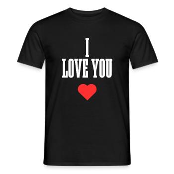 Je t’aime - T-shirt homme - noir - Devant - AI Model Male 178 light (178cm)