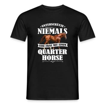Quarter Horse Pferde Shirt-UNF - Männer T-Shirt - Schwarz - Vorne - AI Model Male 178 light (178cm)