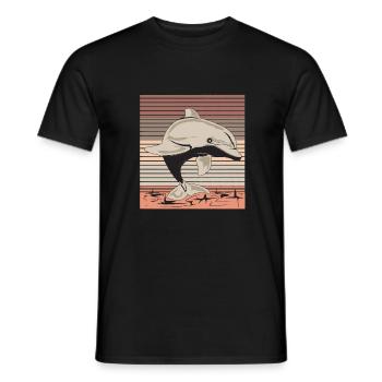 Delfin - Männer T-Shirt - Schwarz - Vorne - AI Model Male 178 light (178cm)