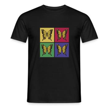 Butterflies pop art - Men's T-Shirt - black - Front - AI Model Male 178 light (178cm)