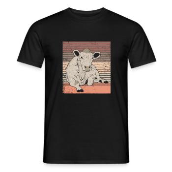 Kuh - Männer T-Shirt - Schwarz - Vorne - AI Model Male 178 light (178cm)