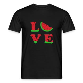 Love Watermelon Typography Vegetable Gift - Men's T-Shirt - black - Front - AI Model Male 178 light (178cm)