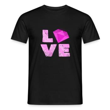 Love | Minerals Typography Gemstones Gift - Men's T-Shirt - black - Front - AI Model Male 178 light (178cm)