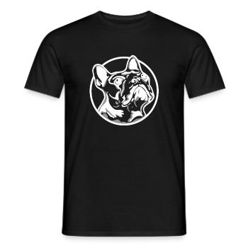 French bulldog - Men's T-Shirt - black - Front - AI Model Male 178 light (178cm)