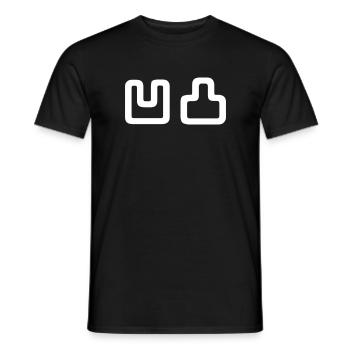凹凸 Outotsu おうとつ - Men's T-Shirt - black - Front - AI Model Male 178 light (178cm)