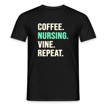 Krankenschwester Frühschicht-Kaffee OP Pflege - Männer T-Shirt - Schwarz - Vorne - AI Model Male 178 light (178cm)