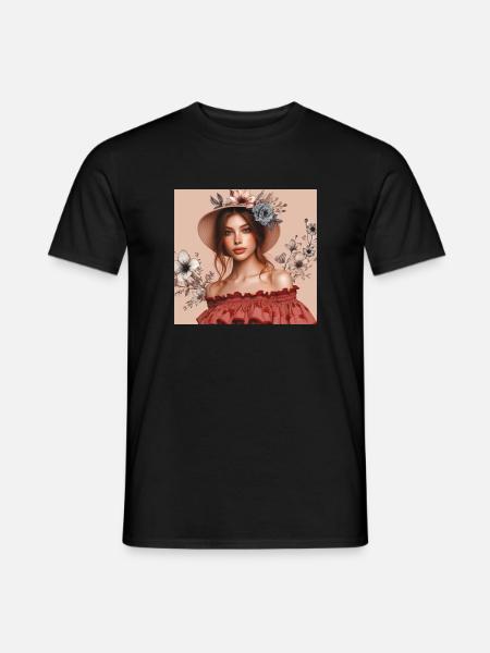 Mädchen mit Hut. - Männer T-Shirt - Schwarz