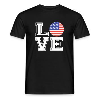 Love USA / Liebe USA Land Länder - Männer T-Shirt - Schwarz - Vorne - AI Model Male 178 light (178cm)