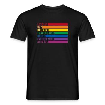 LGBTQIA+ rainbow flag lesbian gay bi - Men's T-Shirt - black - Front - AI Model Male 178 light (178cm)