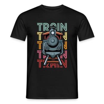 Zug Züge Zugliebhaber Shirt lustig Zug Shirt Eisen - Männer T-Shirt - Schwarz - Vorne - AI Model Male 178 light (178cm)