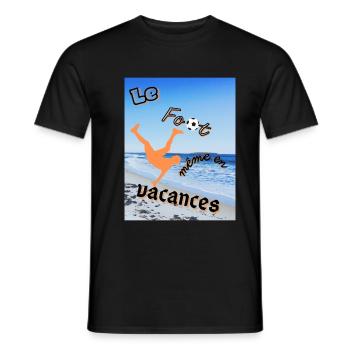le foot meme en vacances - T-shirt homme - noir - Devant - AI Model Male 178 light (178cm)