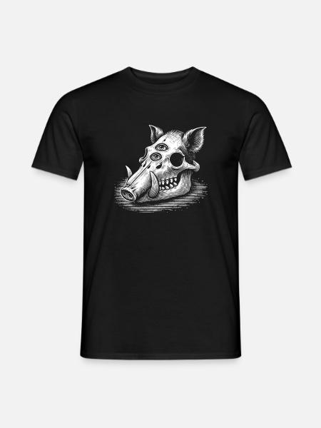 Skull Four-Eyed Boar - Men's T-Shirt - black
