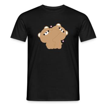 Couple d’ours brun - T-shirt homme - noir - Devant - AI Model Male 178 light (178cm)
