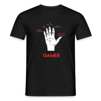 Gamer Shirt- Gamers Hand Back - Männer T-Shirt - Schwarz - Vorne - AI Model Male 178 light (178cm)