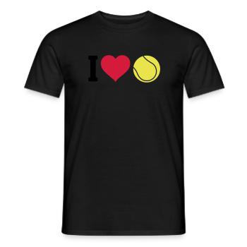 I love tennis j'aime le tennis - T-shirt homme - noir - Devant - AI Model Male 178 light (178cm)