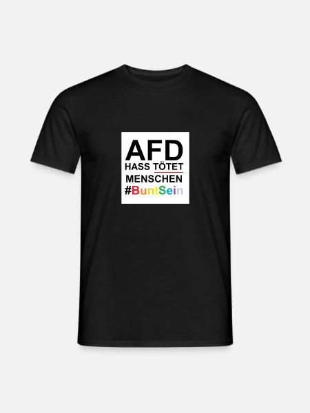 Anti AFD #BuntSein - Männer T-Shirt - Schwarz