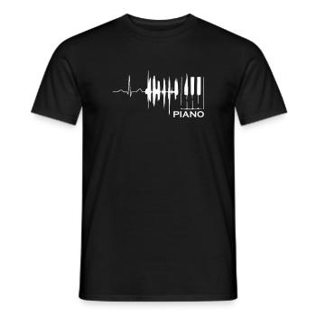 Heart Beat Piano - T-shirt homme - noir - Devant - AI Model Male 178 light (178cm)