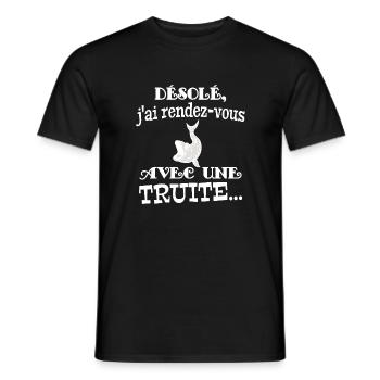 truite - T-shirt homme - noir - Devant - AI Model Male 178 light (178cm)