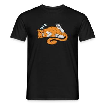 Cat Sleeping Sleeping Shirt Nap - Men's T-Shirt - black - Front - AI Model Male 178 light (178cm)