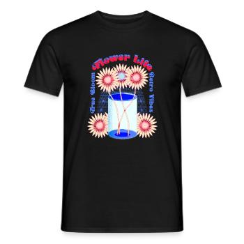 Flower Life - Men's T-Shirt - black - Front - AI Model Male 178 light (178cm)
