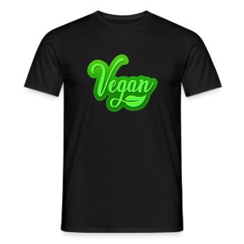 Green Leaf Design for Proud Vegans - Men's T-Shirt - black - Front - AI Model Male 178 light (178cm)