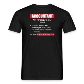 Funny Accountant Definition - See Also Wizard - T-shirt homme - noir - Devant - AI Model Male 178 light (178cm)