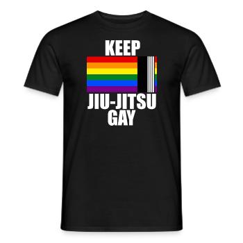 Keep Jiu Jitsu Gay LGBT Flag Gays Pride - Men's T-Shirt - black - Front - AI Model Male 178 light (178cm)