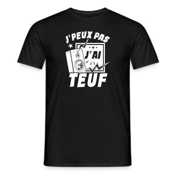 Je Peux Pas J'ai Teuf - T-shirt homme - noir - Devant - AI Model Male 178 light (178cm)