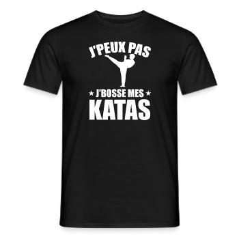 Je Peux Pas Je Bosse Mes Katas - T-shirt homme - noir - Devant - AI Model Male 178 light (178cm)