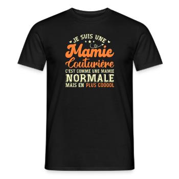 Mamie Couturière Humour Mamie Cadeau - T-shirt homme - noir - Devant - AI Model Male 178 light (178cm)