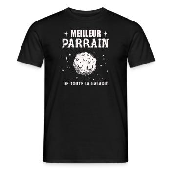 Meilleur Parrain De La Galaxie - Cadeau Parrain - T-shirt homme - noir - Devant - AI Model Male 178 light (178cm)