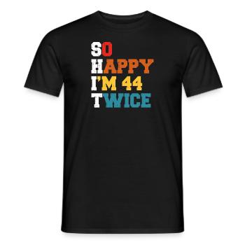 44 Ans Drôle - Humour Anniversaire 44 ans Cadeau - T-shirt homme - noir - Devant - AI Model Male 178 light (178cm)
