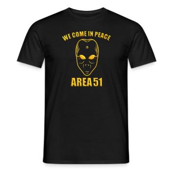 Alien UFO Alien Vaisseau Spatien Soucoupe - T-shirt homme - noir - Devant - AI Model Male 178 light (178cm)