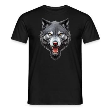 wolf - Men's T-Shirt - black - Front - AI Model Male 178 light (178cm)