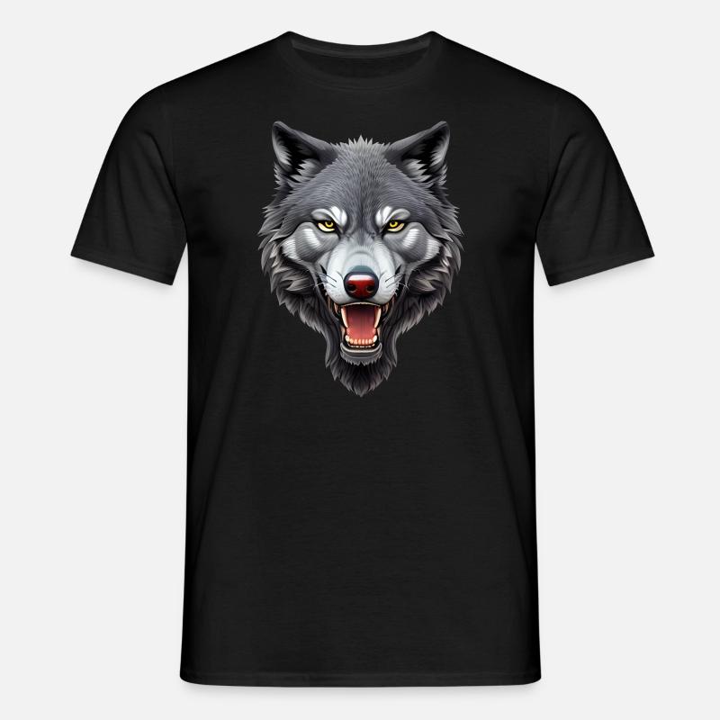 Wolf - Männer T-Shirt - Schwarz