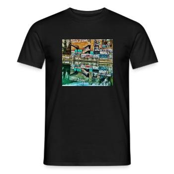 Graffiti art Hamburg - Men's T-Shirt - black - Front - AI Model Male 178 light (178cm)