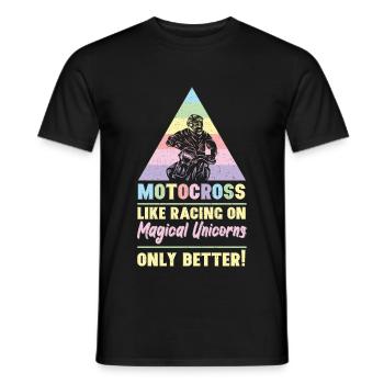 Motocross Like Racing On Magical Unicorns - Männer T-Shirt - Schwarz - Vorne - AI Model Male 178 light (178cm)
