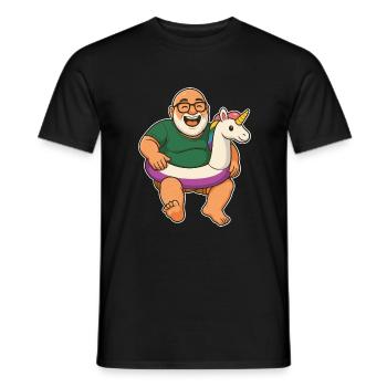 Einhorn-Schwimmring – perfekt für Strand - Männer T-Shirt - Schwarz - Vorne - AI Model Male 178 light (178cm)